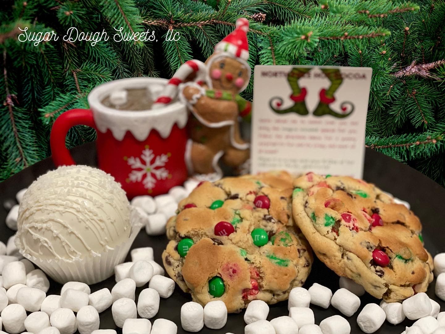 Elf Hot Chocolate Bomb and Cookie Combo with company logo